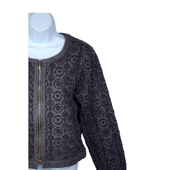 Chico's Vintage 90s Black Embroidered Full-zip Jacket Chico's size 1 (Misses 8) - Picture 2 of 6